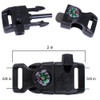 5/8" Utility Buckles- Various Colors with dimensions