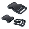 Flat Black Plastic Side-Release Buckle - 1.5in - Profile