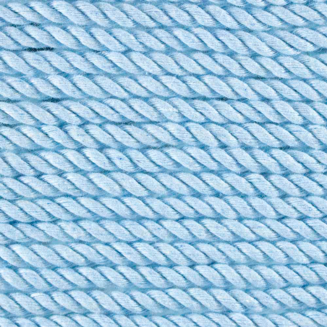 3-Strand Twisted Cotton 1/4 inch Rope - Sky Blue