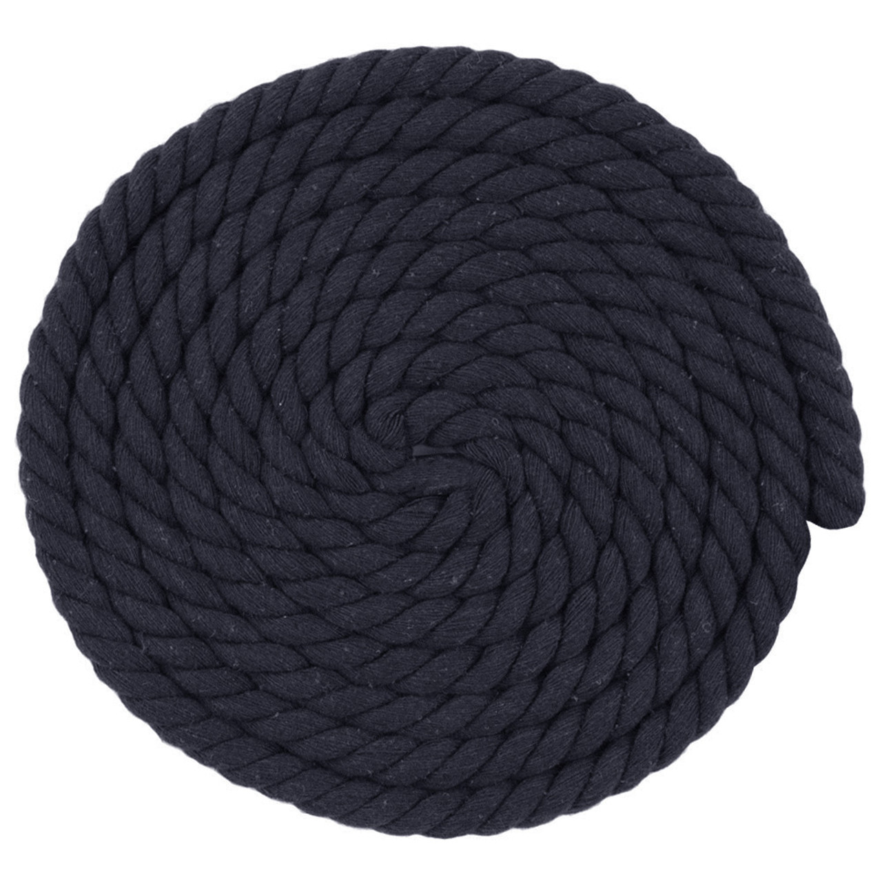 1/2 Inch Twisted Cotton Rope - Black