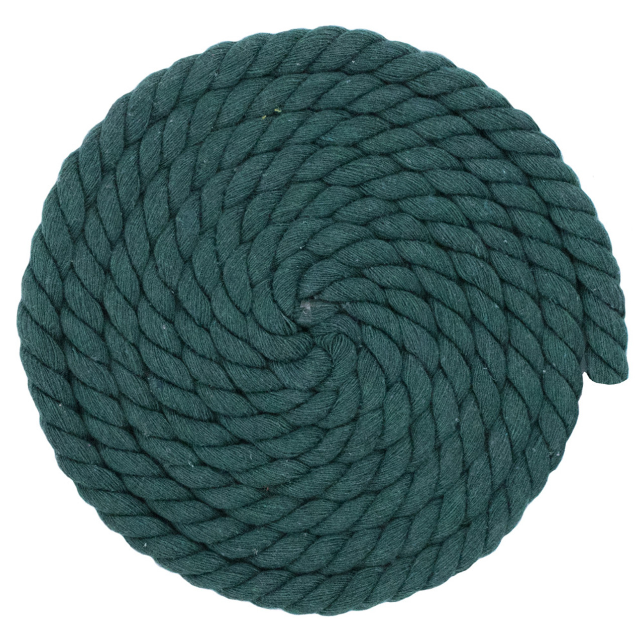 1/2 Inch Twisted Cotton Rope - Dark Green
