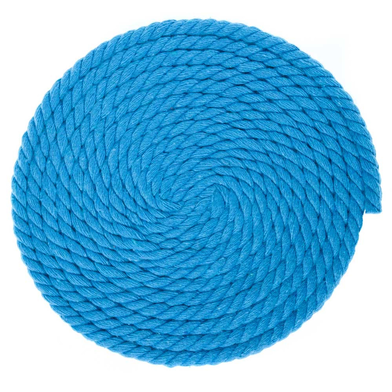 1/4 Inch Twisted Cotton Rope - Cyan