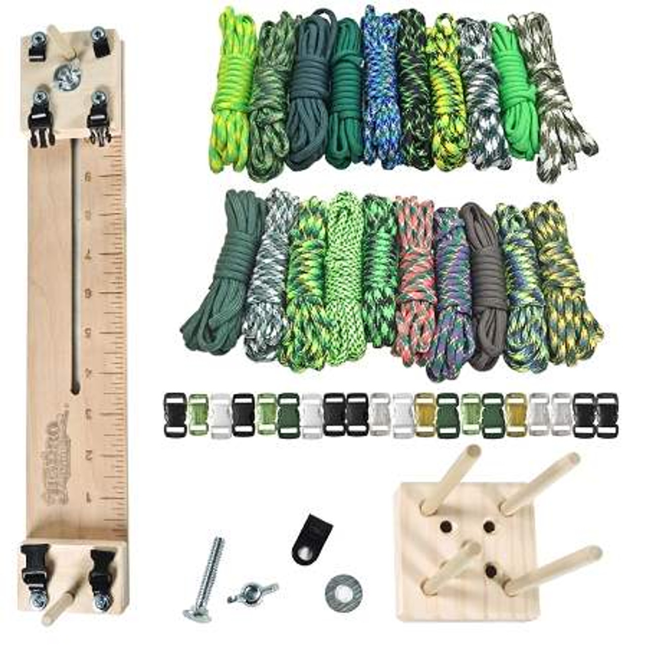 Paracord Kit w/ 10 Pocket Pro Jig & Monkey Form - Green Giant