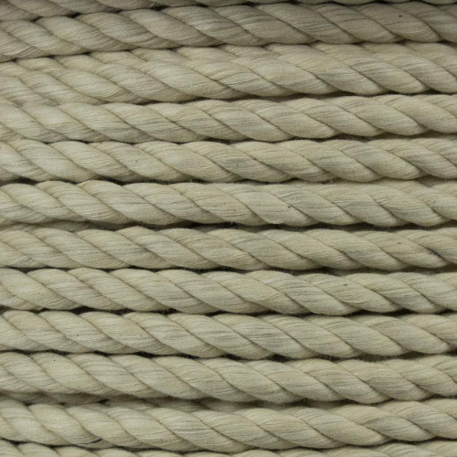 3-Strand Twisted Cotton 1/2 in Rope - Khaki