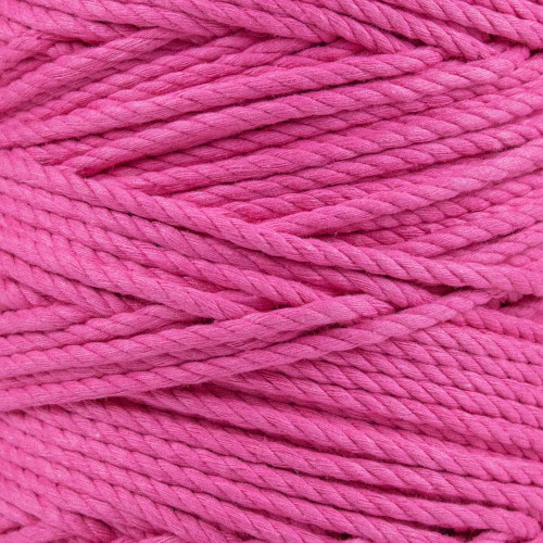 1/4 Inch Twisted Cotton Rope - White/Gray/Pink