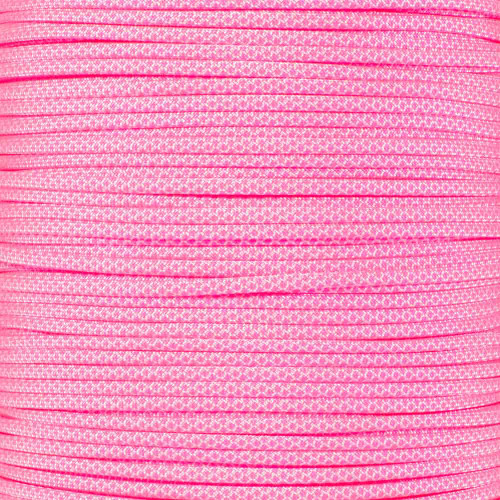 White with Neon Pink Diamonds - 550 Paracord - 100 Feet