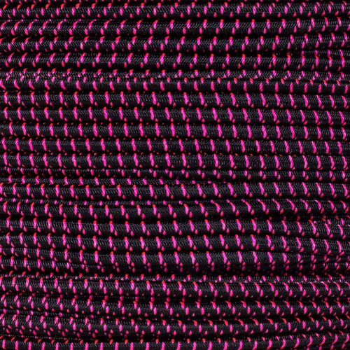 Neon Pink with Black X 1/8 inch Shock Cord - Spools