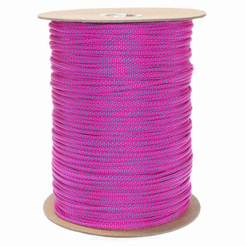 Neon Pink & Carolina Blue Diamonds - 550 Paracord - 100ft