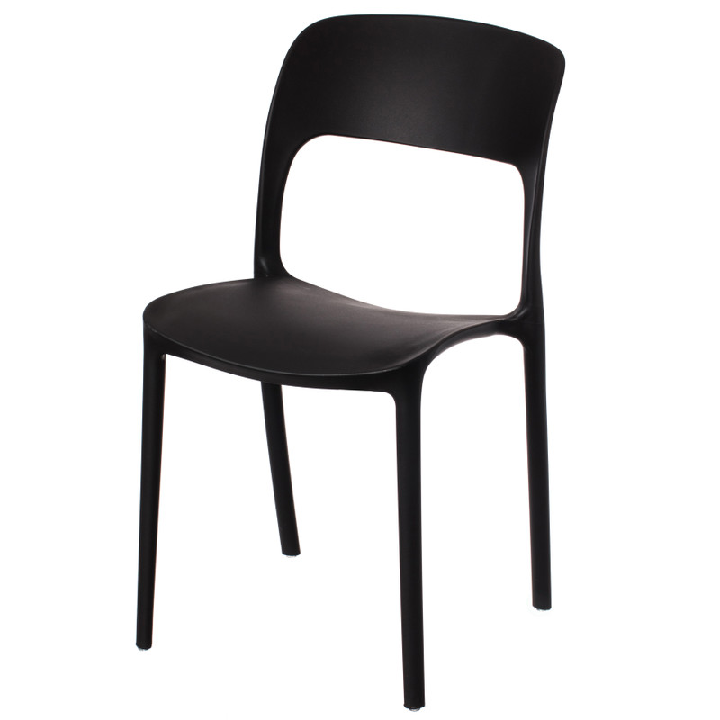 Buy Modern Plastic Outdoor Dining Chair with Open Curved Back