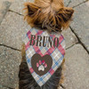 Personalized Gifts Personalized Blue/Red Plaid Heart Pet Bandanna 