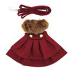 Doggie Design Wool Fur-Trimmed Dog Harness Coat - Burgundy 