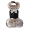  Susan Lanci Platinum Glitzerati Nouveau Bow Soft Silver Fox Fur Coat 