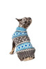 Chilly Dog Light Blue Fair Isle Wool Sweater 