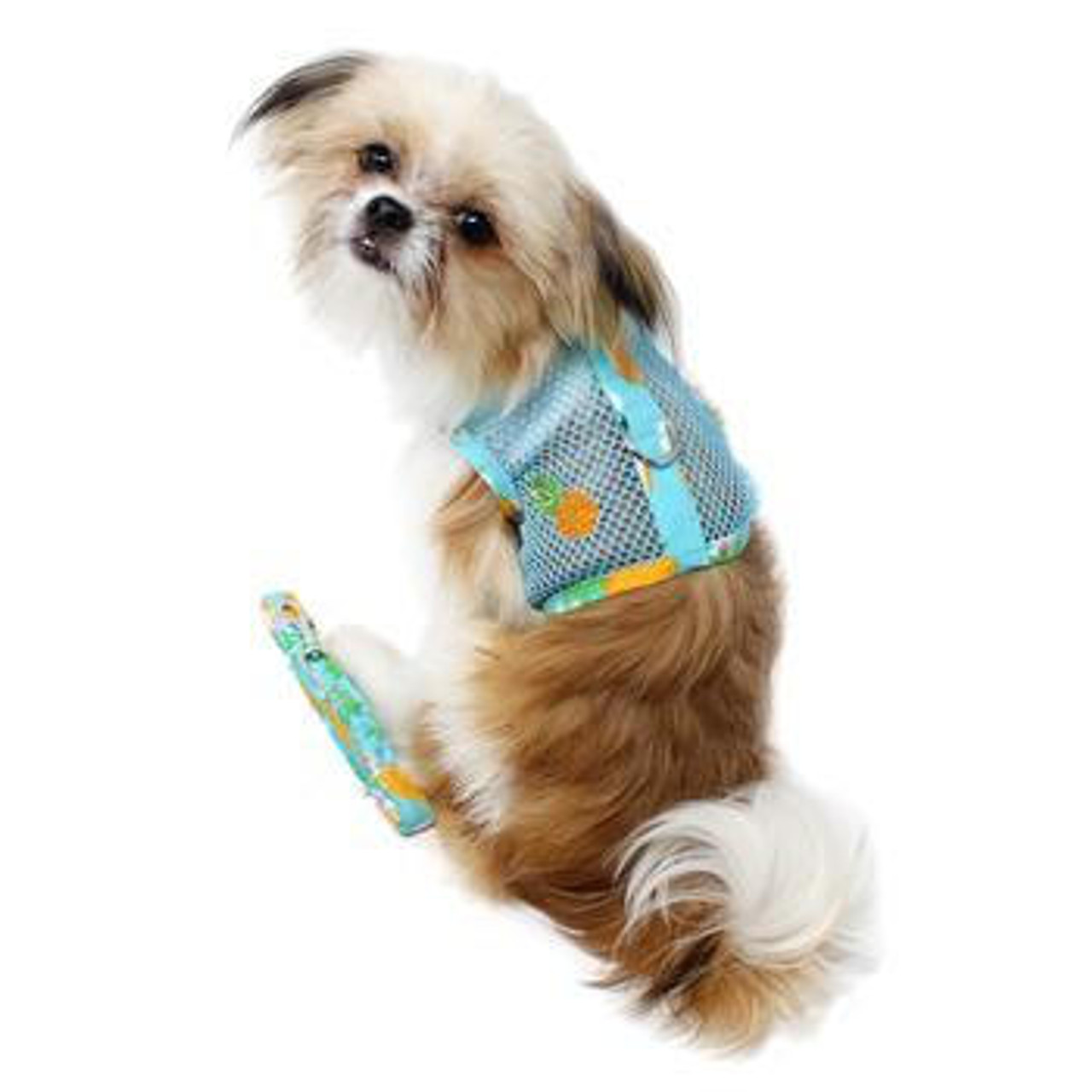 Doggie Design Cool Mesh Dog Harness with Leash - Pineapple Luau 