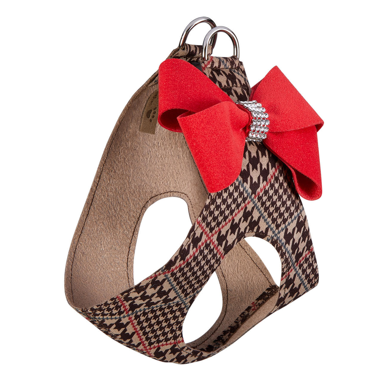  Susan Lanci Chocolate Glen Houndstooth Red Pepper Nouveau Bow Step In 