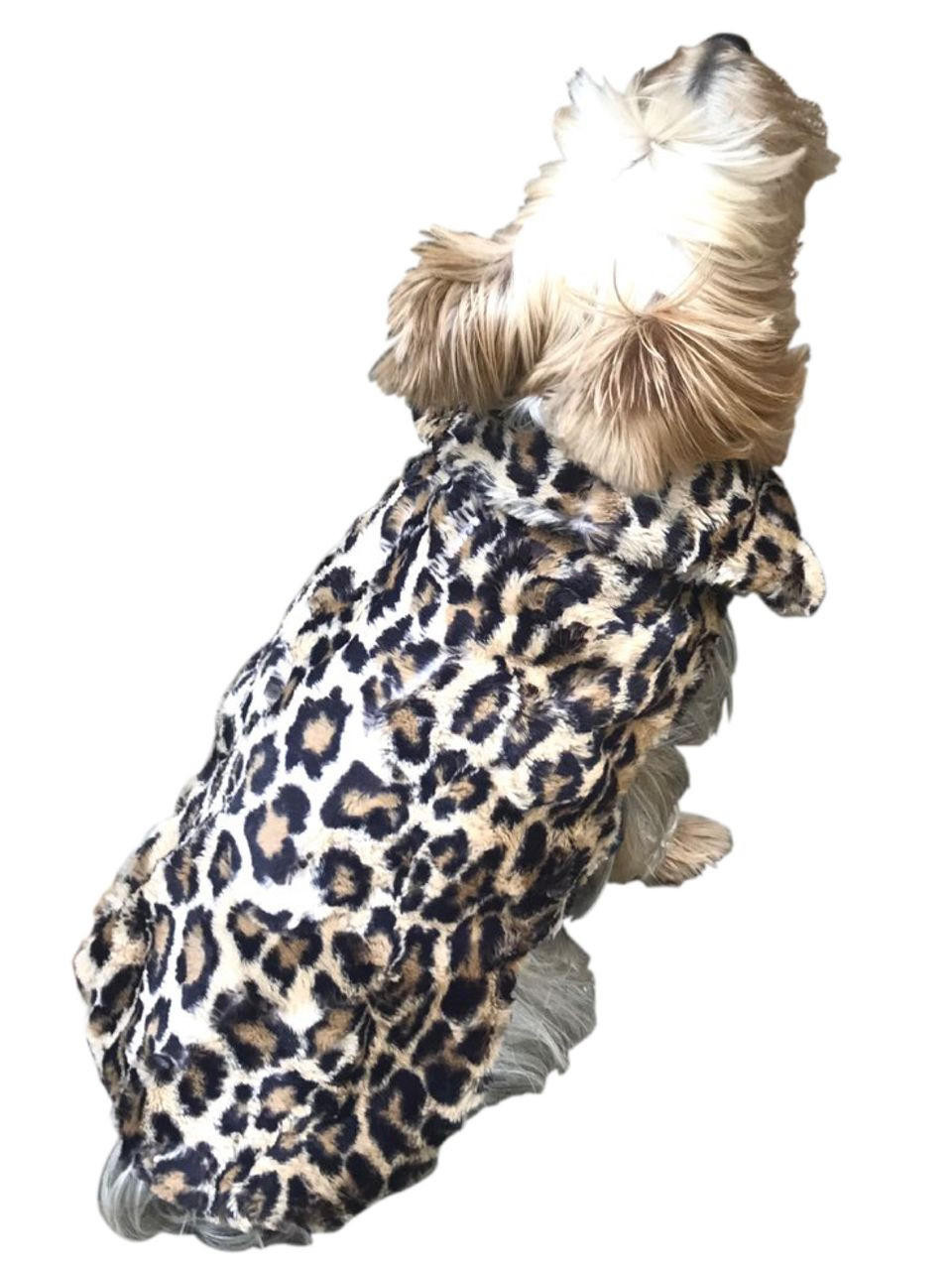 the dog squad Dog Squad Bella Luxury Leopard Faux Fur Coat  