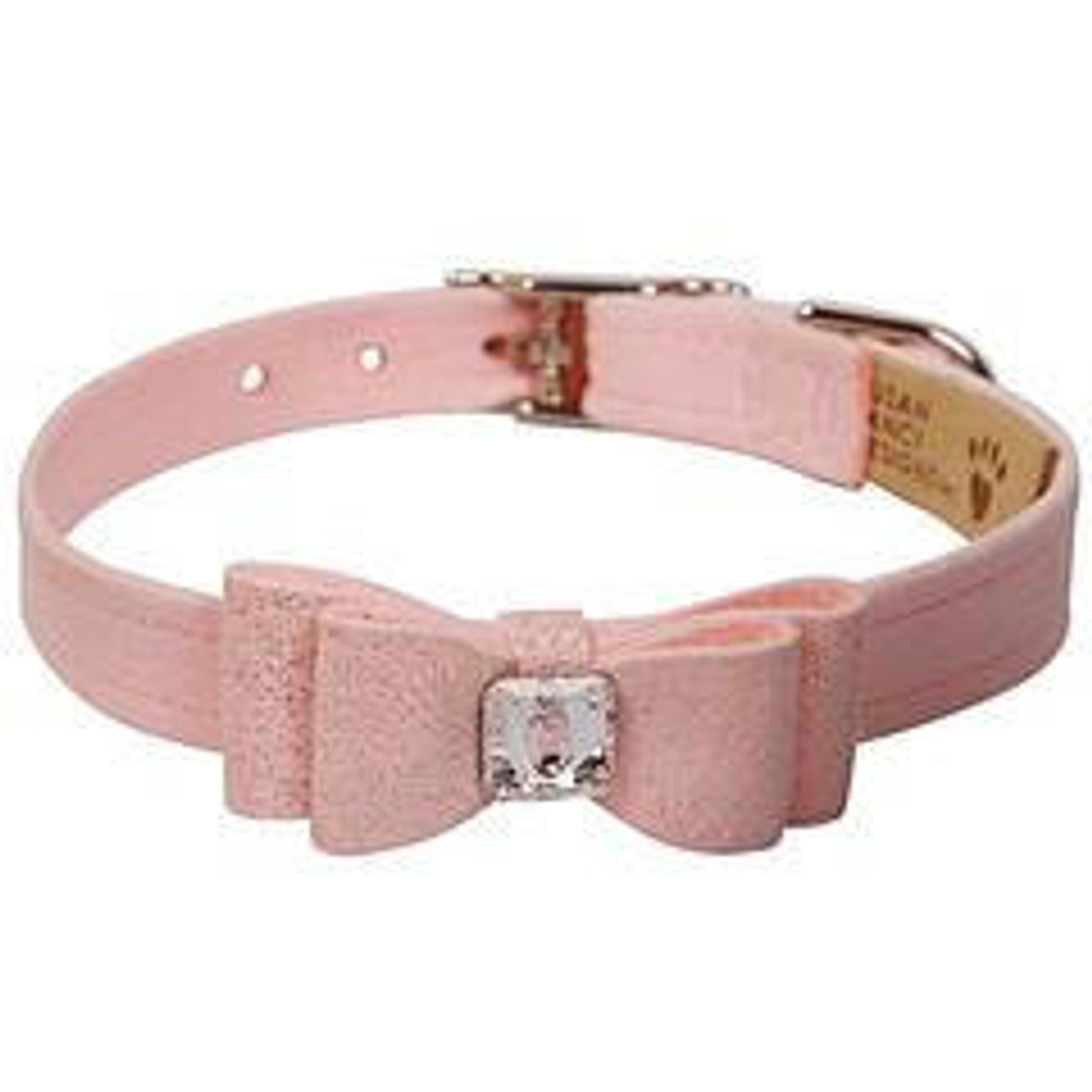  Susan Lanci Puppy Pink Glitzerati Big Bow Collar 