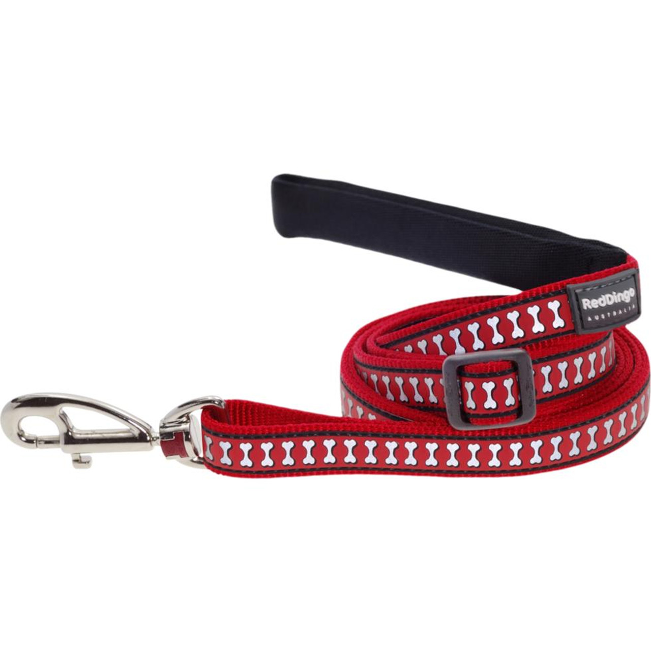 Red Dingo Reflective Bones Leash 