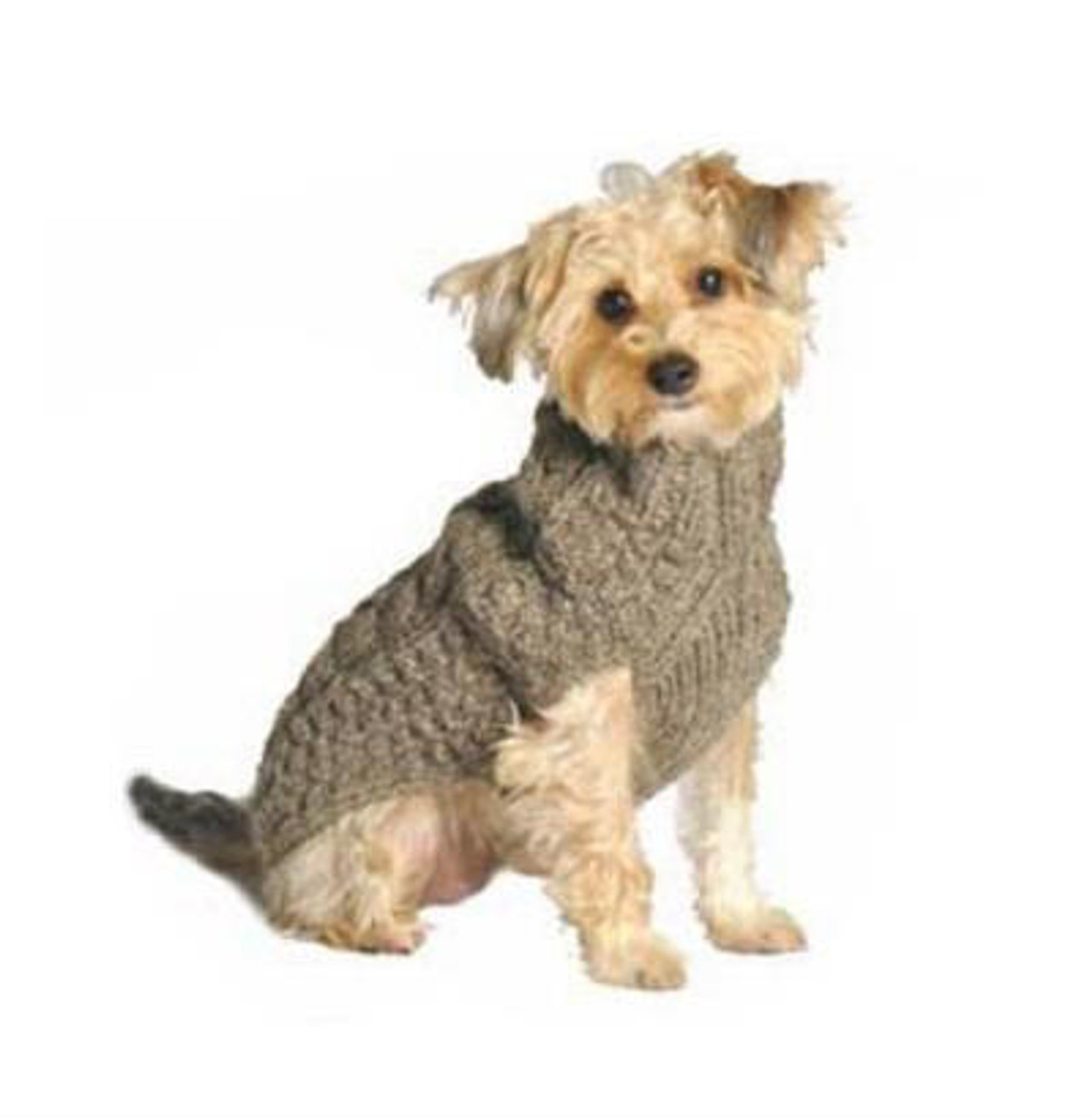 Chilly Dog Gray Cable Knit Wool Sweater 