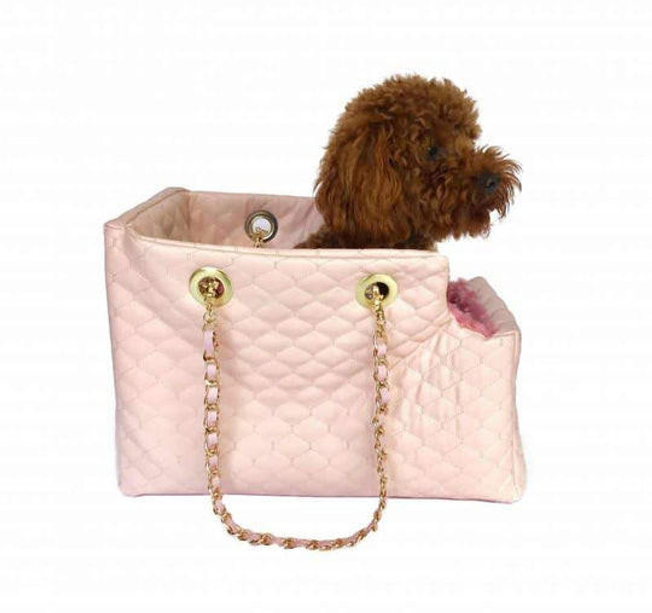 the dog squad Kate Pearl Pink Quilted Carrier 