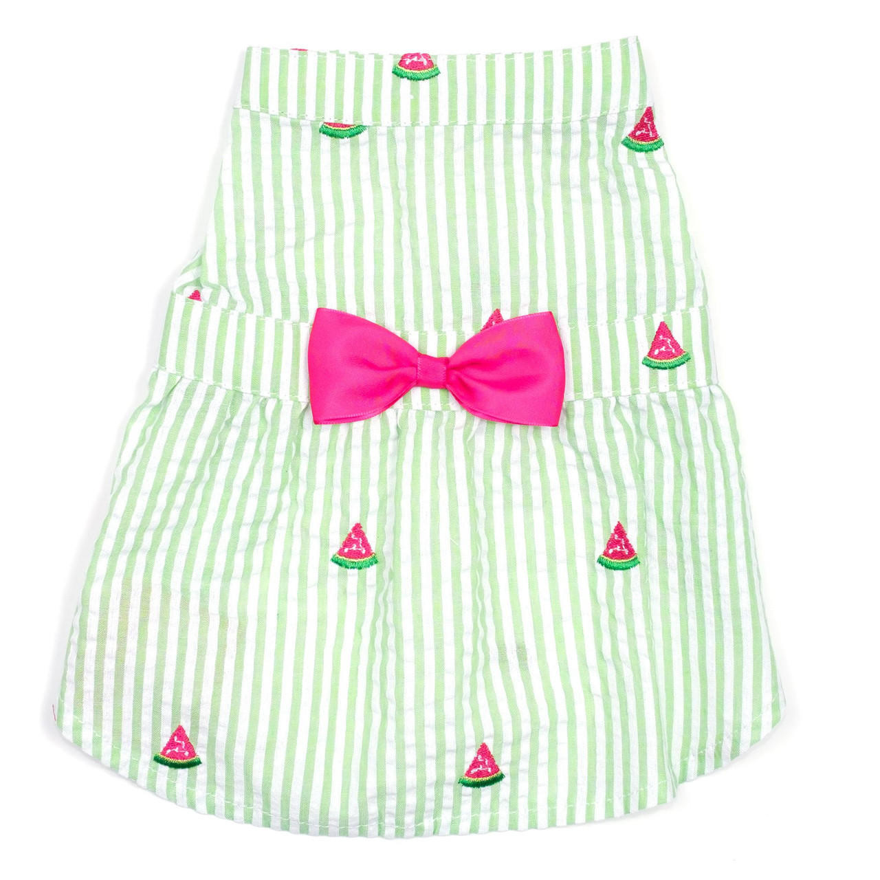 The Worthy Dog Green Stripe Watermelon Dress 