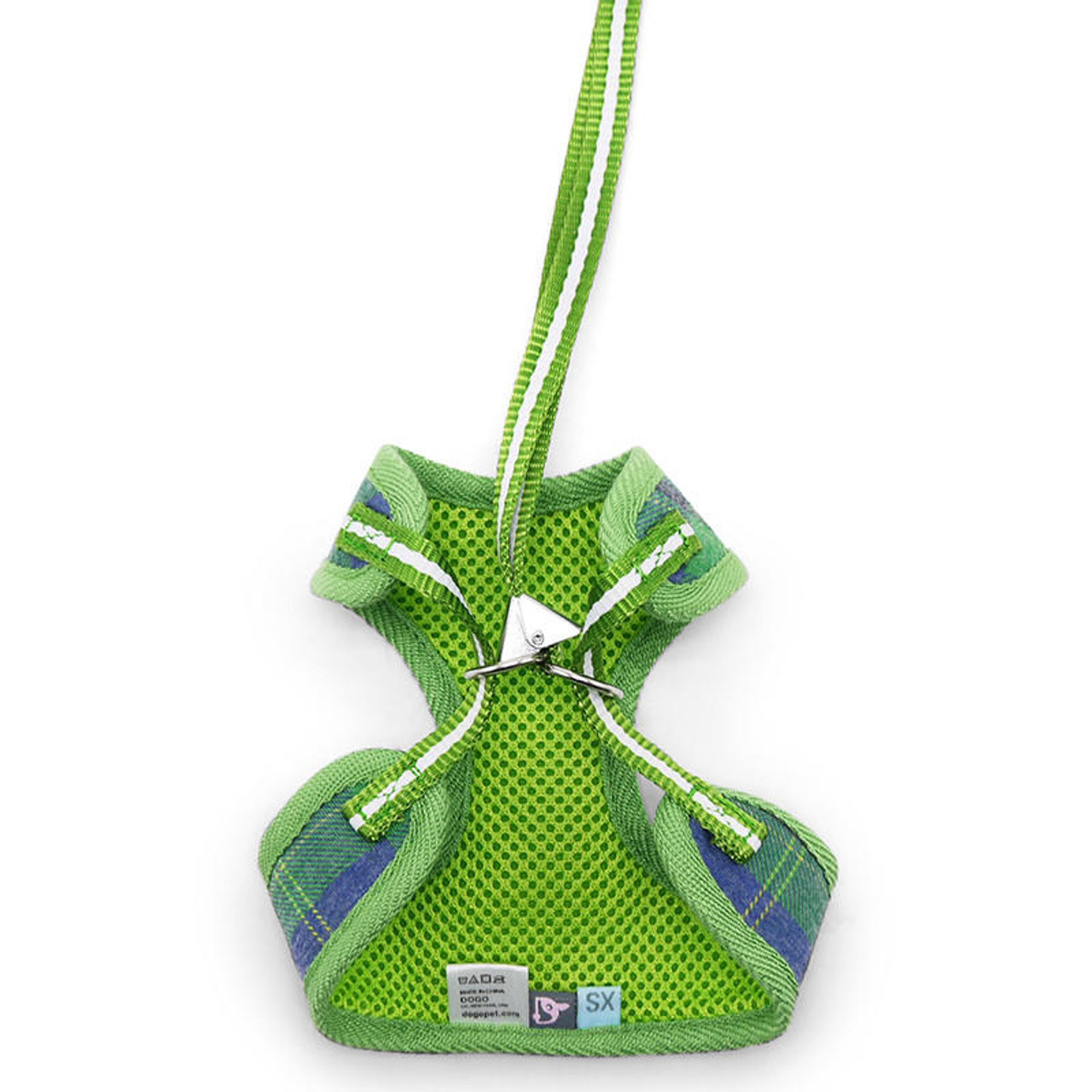 Green Plaid Dog Harness