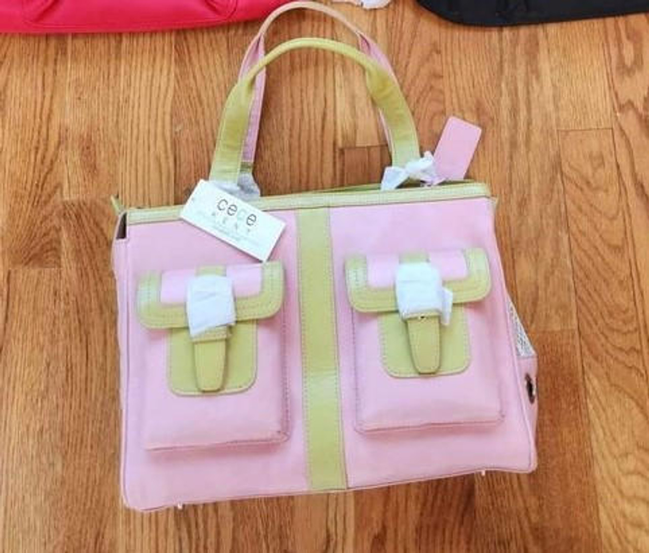 Cece Kent Rodeo Drive Pink/Green Small Leather Carrier - The New