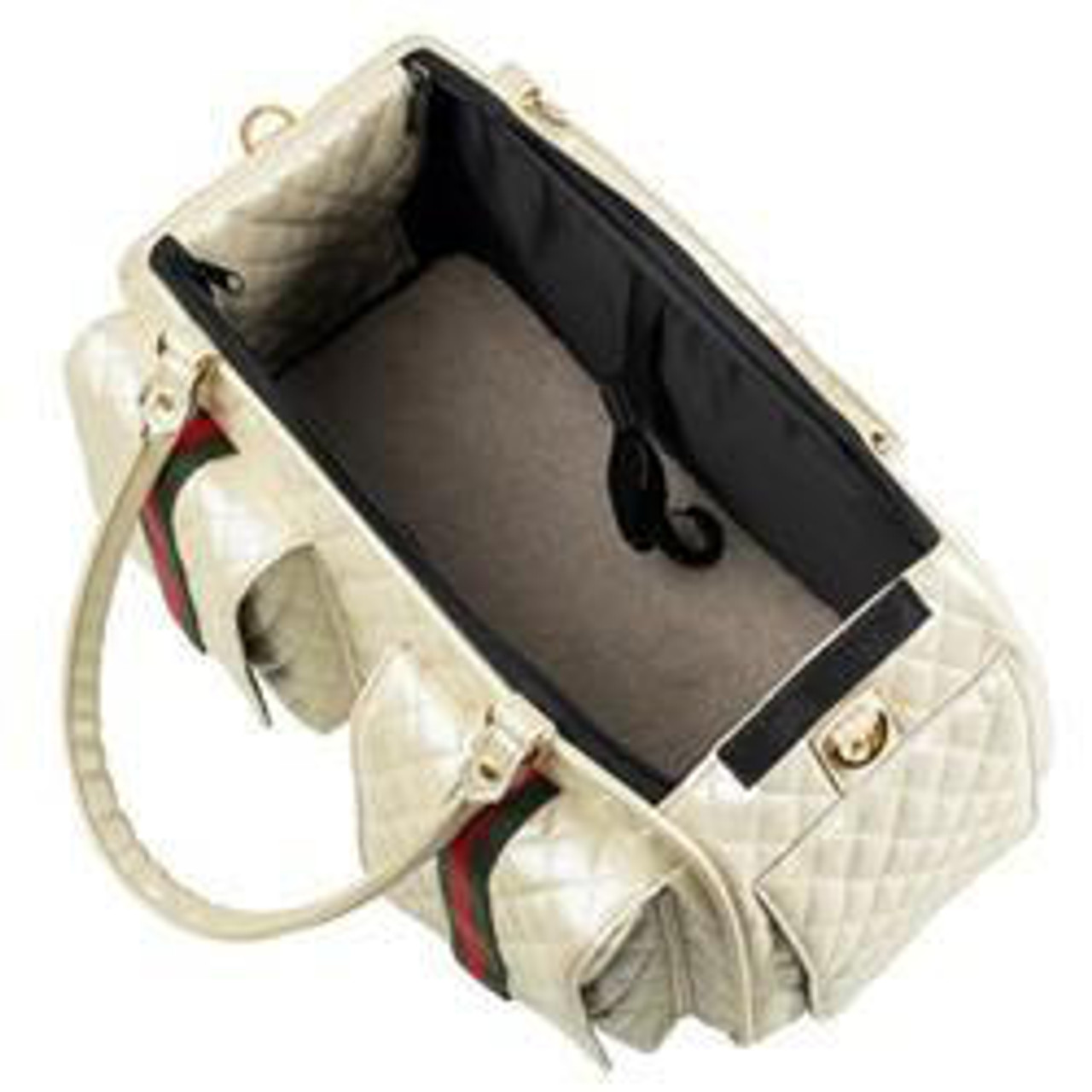 Petote Marlee - Ivory Quilted with Snake Dog Carrier