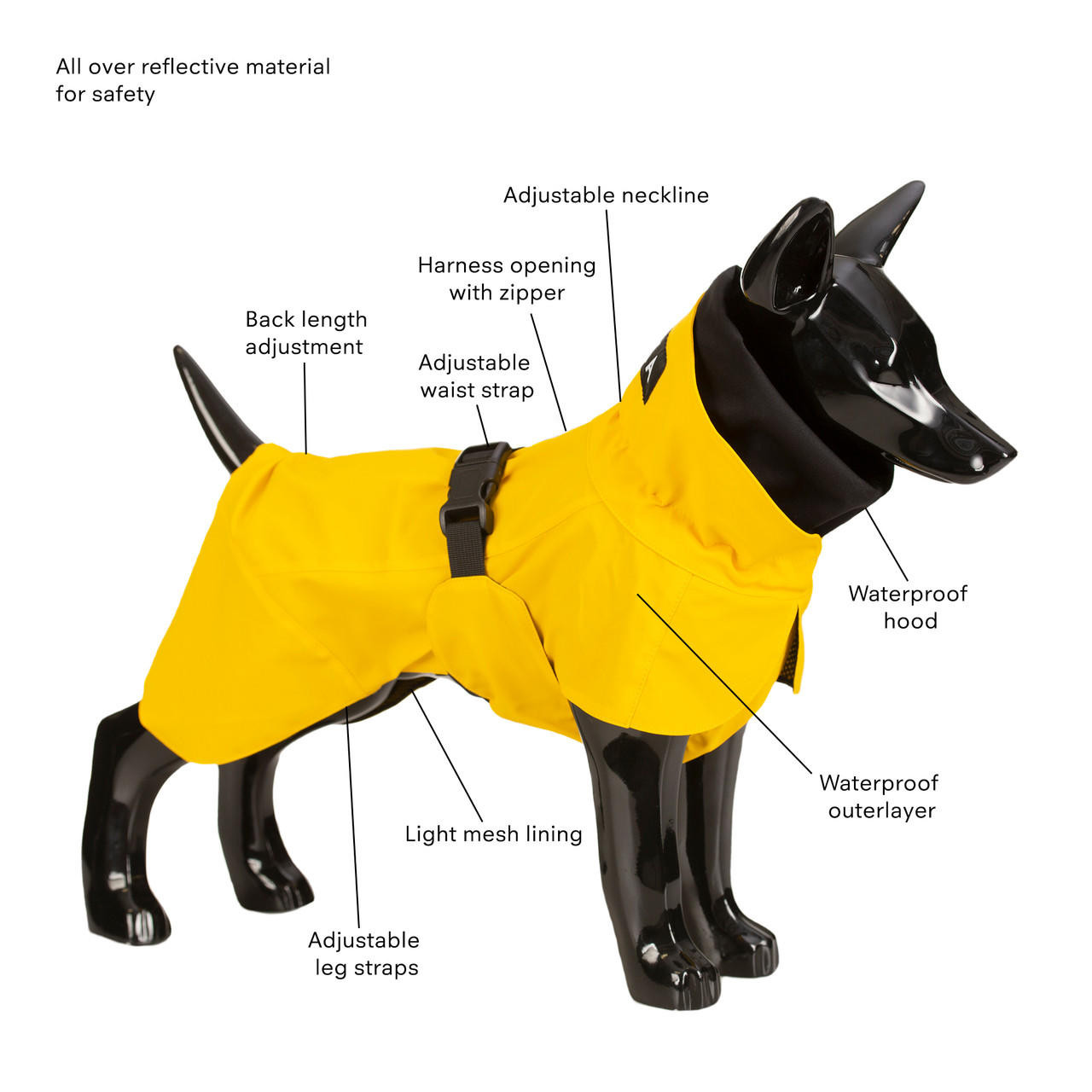  Copy of Visibility Raincoat Lite Yellow for Dogs 