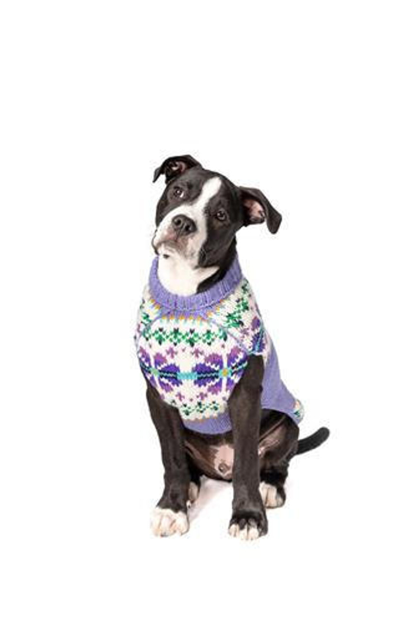 Chilly Dog Lavender Flowers Wool Sweater 