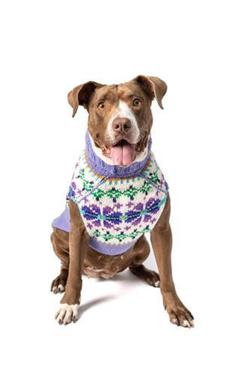 Chilly Dog Lavender Flowers Wool Sweater 