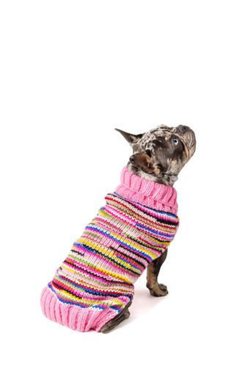 Chilly Dog Pink Multi Cable Knit Wool Sweater 