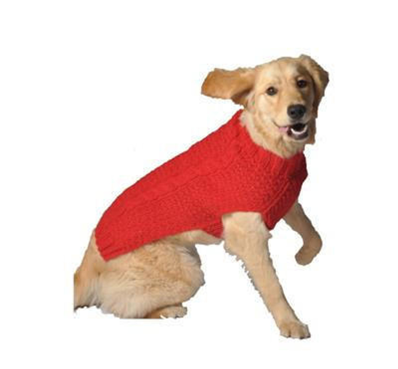 Chilly Dog Red Cable Knit Wool Sweater-FINAL SALE 