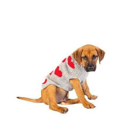 Chilly Dog Red Hearts Wool Sweater 
