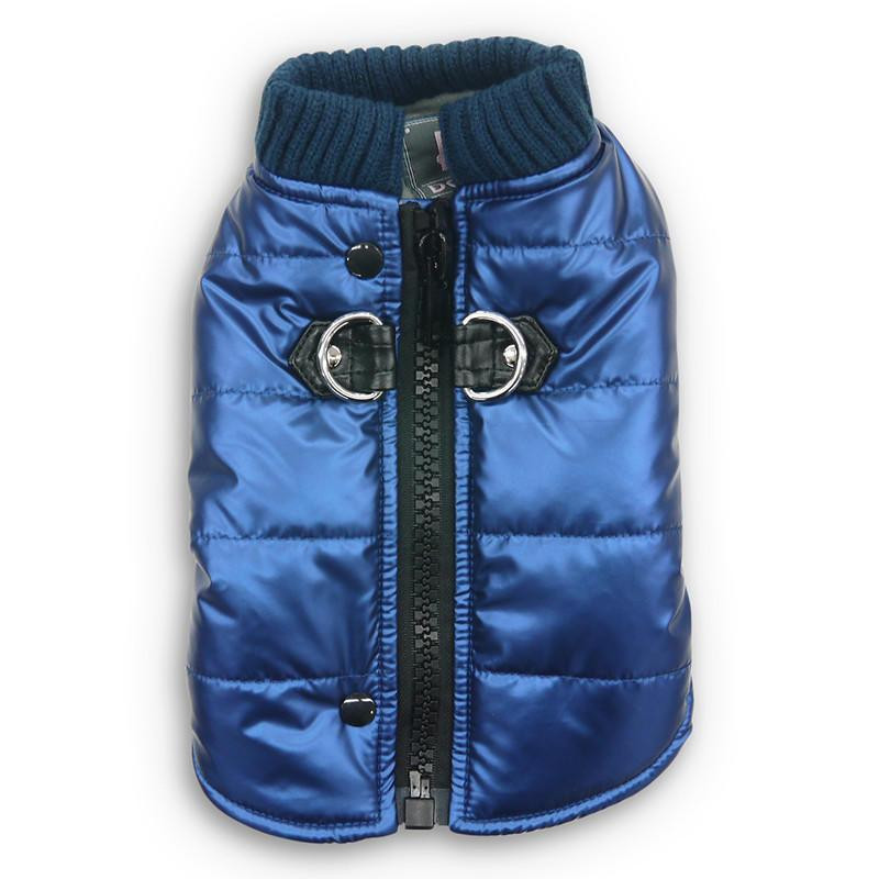 Dogo Metallic Blue Runner Coat with Built In Harness-FINAL SALE 