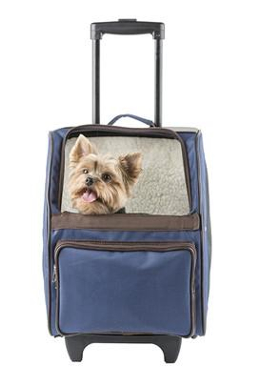 Petote RIO Classic Navy Rolling Carrier 3 in 1 carrier! Airline Approved Carrier, Back Pack, and Car Seat!! from PETOTE® 
