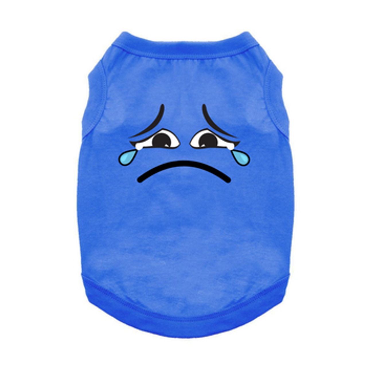 Sad Face Dog Tank - Nautical Blue