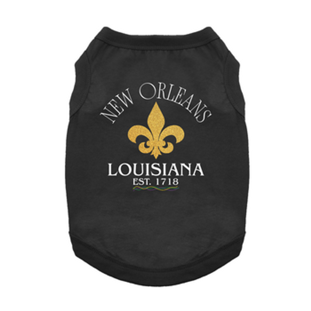 New Orleans LA Dog Shirt - Jet Black