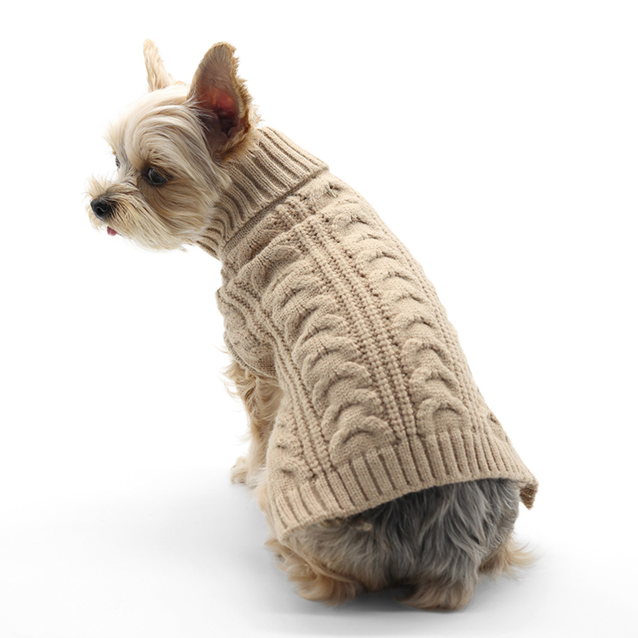 Dogo Beige Cable Turtleneck Sweater 