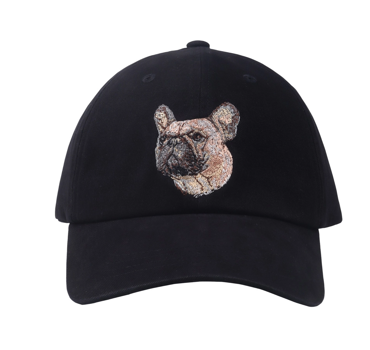 French Bulldog Soft Cotton Black Baseball Cap 