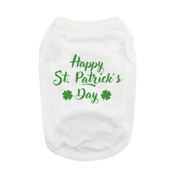 Happy St. Patrick's Day Dog Shirt - White