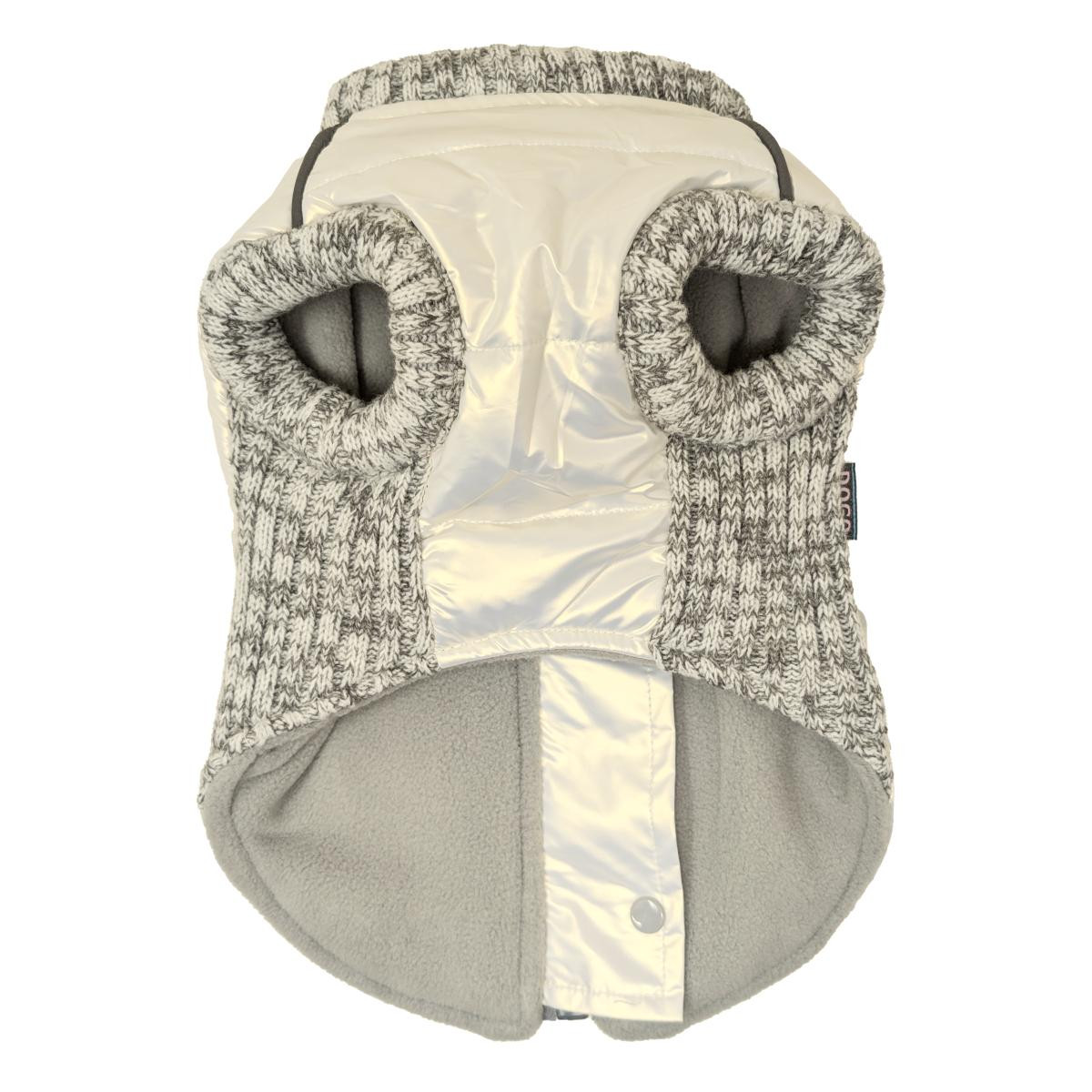 Dogo Metallic Pearl White Runner Coat with Built In Harness 