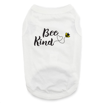 Bee Kind Cotton Dog Shirt - White