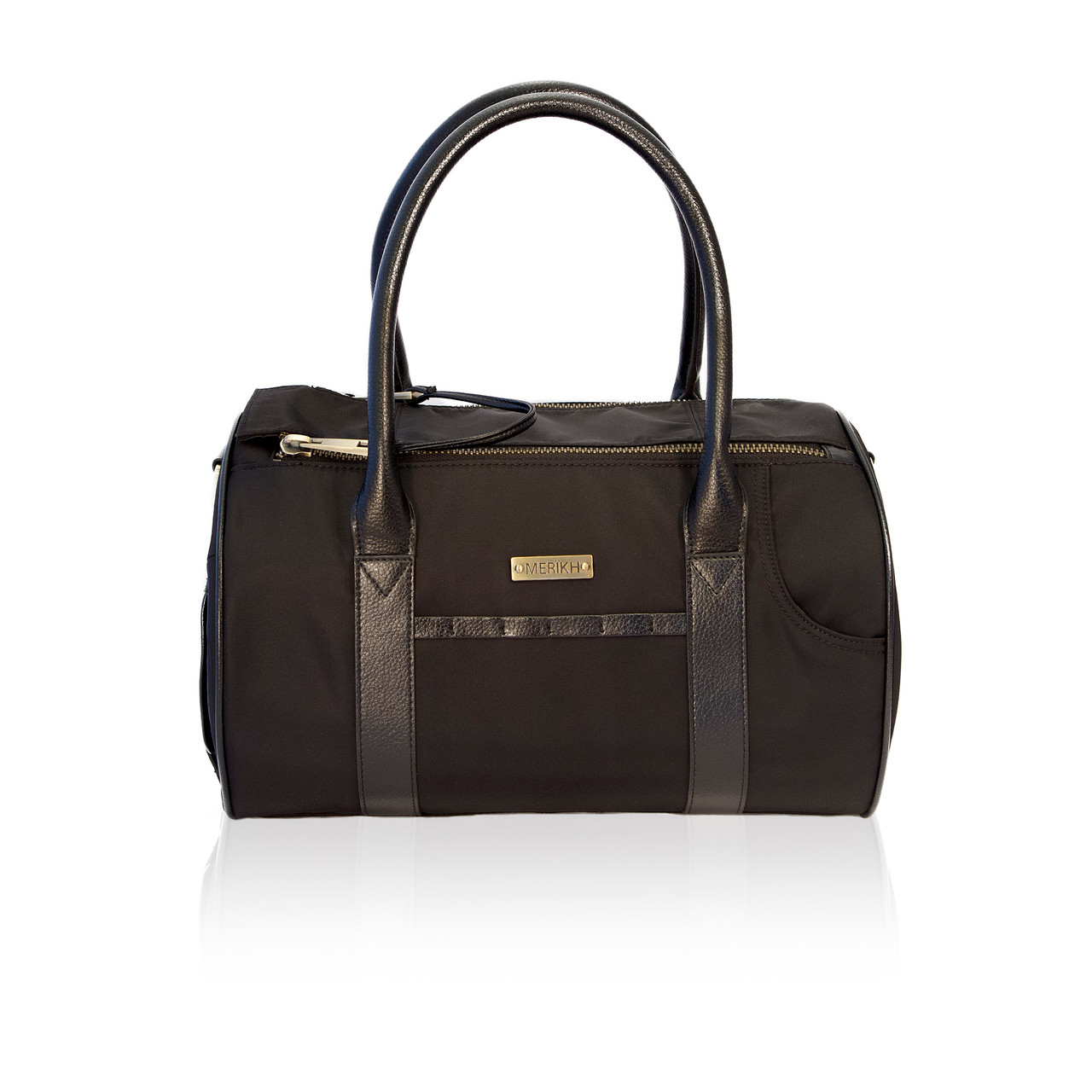 MERÏKH Small Nylon/Vegan Leather Black Pet Carrier