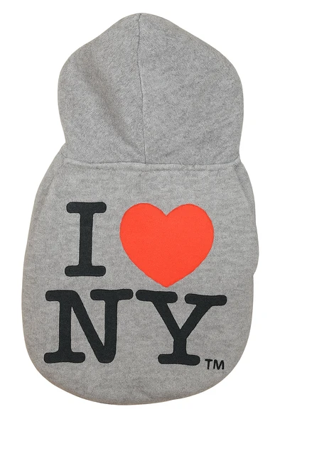 I Love NY Dog Hoodie Official 25.95 physical Sweaters & Hoodies NYD The New York Dog Shop Tkia-NY I Love NY Dog Hoodie Official NYD