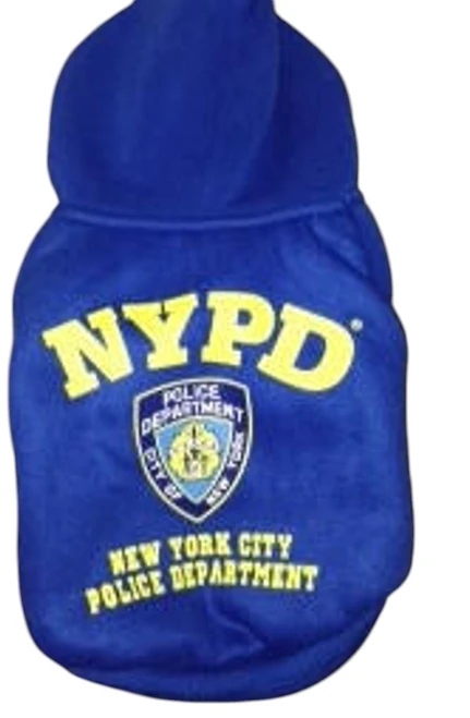 NYPD Dog Hoodie 25.95 physical HALLOWEEN NYD The New York Dog Shop Tkia-NYPD NYPD Dog Hoodie NYD