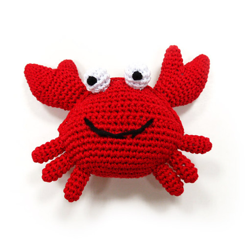 Crochet Crab Toy 15.95 physical Plush & Stuffed Toys Dogo The New York Dog Shop P01153RD Crochet Crab Toy Dogo