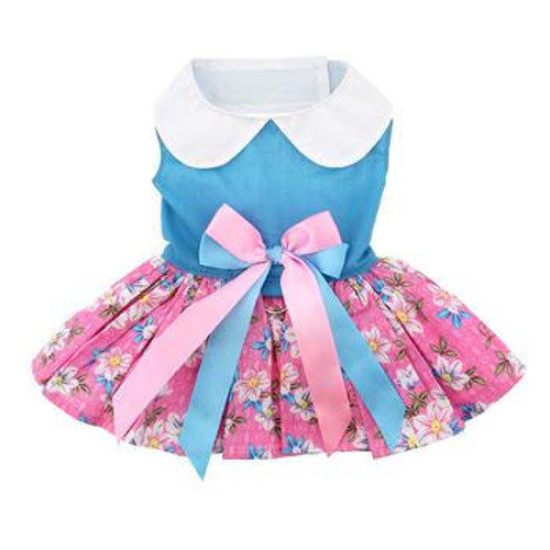 Pink Rose Harness Dress with Matching Leash