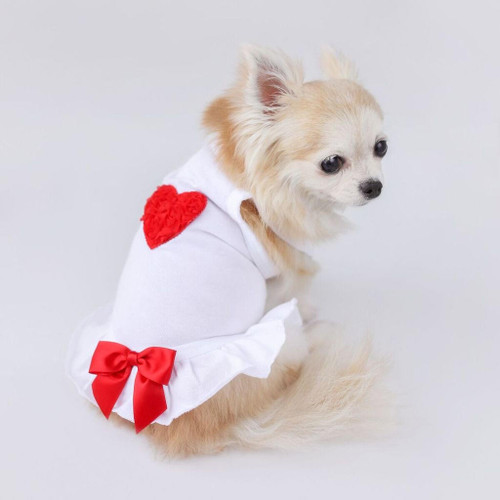 Hello Doggie Red Puff Heart Dress  Hello Doggie Red Puff Heart Dress