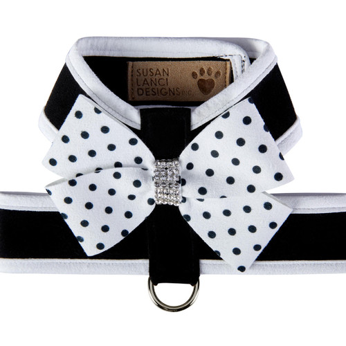Susan Lanci Polka Dot Nouveau Bow Tinkie Harness with Trim   Susan Lanci Polka Dot Nouveau Bow Tinkie Harness with Trim
